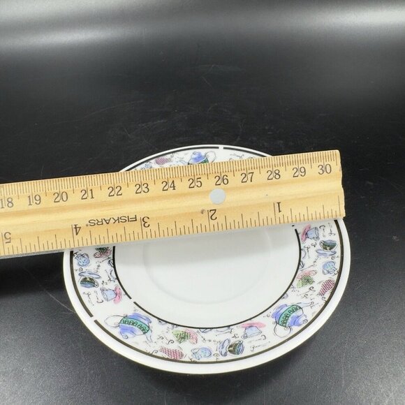 Vintage CHEKOSLOVAKIAN Fine Porcelain Motif Teacup And Saucer Czechoslovakia Set - Picture 7 of 16